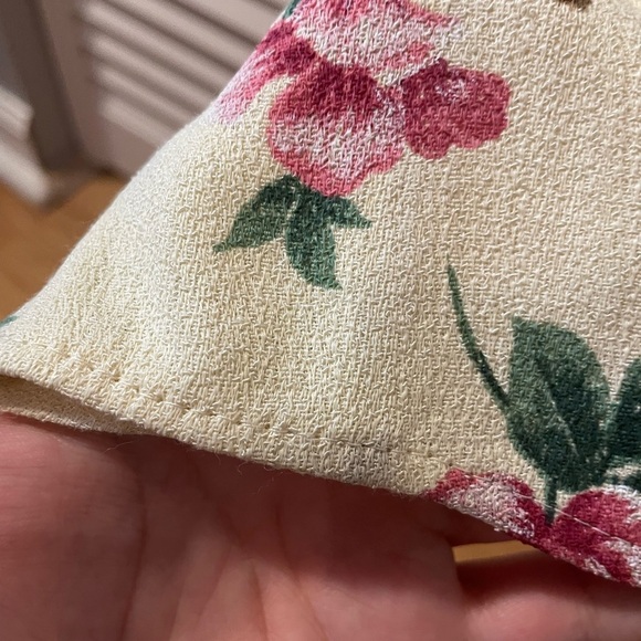 Vintage Maxi Satin Floral Dress Empire Waist Size XL Light Yellow Pink Green - Picture 14 of 15